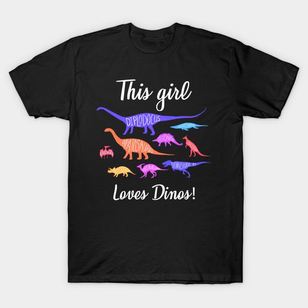This Girl Loves Dinos T-Shirt, Dinosaur Shirt, Dinosaur Birthday Shirt, Dino Shirt, Birthday Shirt, Girl Dinosaur Shirt, T-Rex Shirt